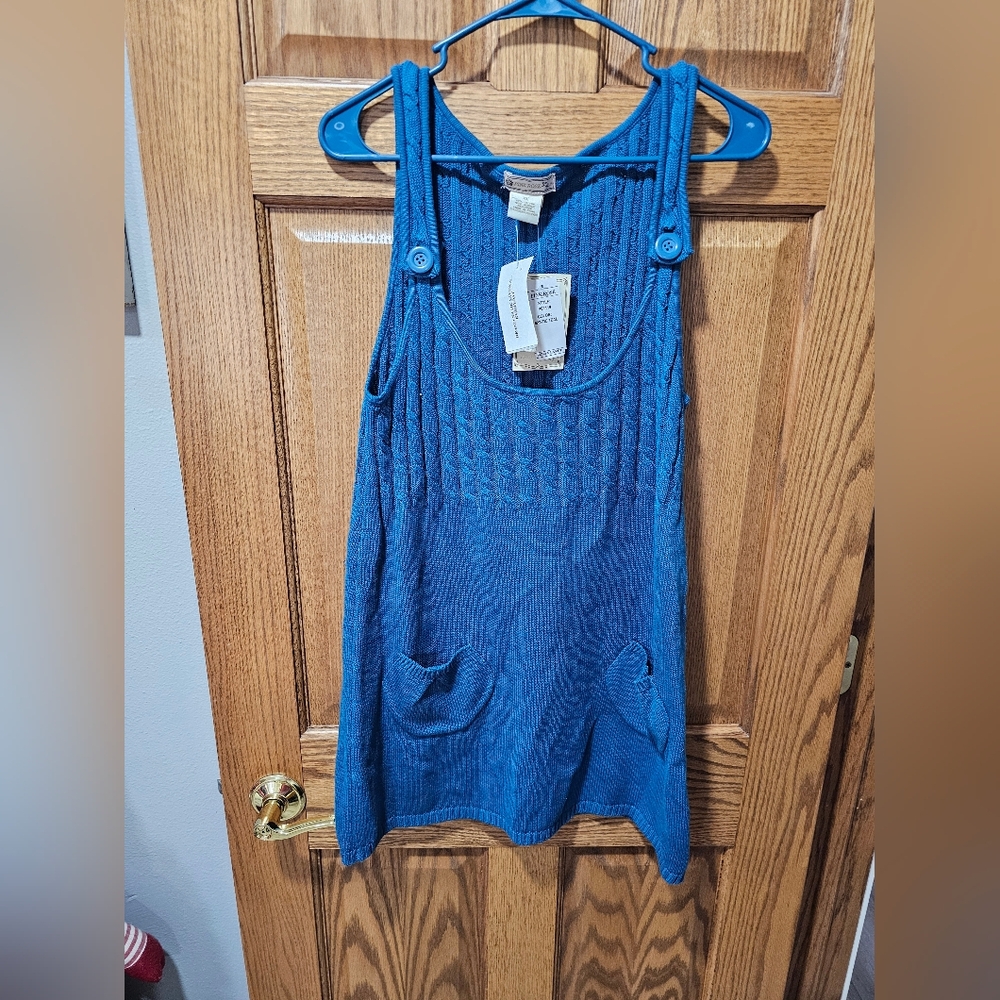 Blue Knit Sleeveless Top